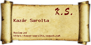 Kazár Sarolta névjegykártya